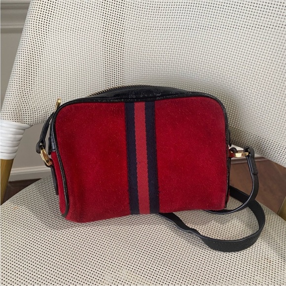 GUCCI Ophidia Red Suede Mini Shoulder Crossbody bag - Picture 5 of 12